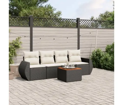 5-Daļīgs Dārza Dīvāna Komplekts Ar Matračiem, Pe Rotangpalma Vidaxl