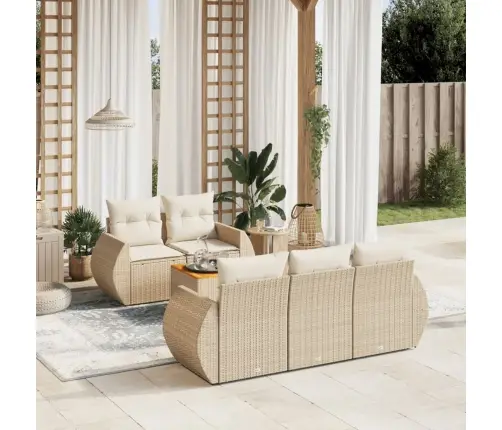 6-Osaline Aiadiivani Komplekt Patjadega, Beež, Polürotang