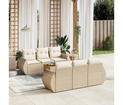 7-Osaline Aiadiivani Komplekt Patjadega, Beež, Polürotang