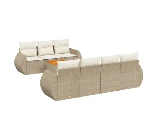 8-Osaline Aiadiivani Komplekt Patjadega, Beež, Polürotang