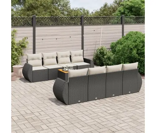 9-Osaline Aiadiivani Komplekt Patjadega, Must, Polürotang