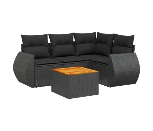 5-Daļīgs Dārza Dīvāna Komplekts Ar Matračiem, Pe Rotangpalma Vidaxl