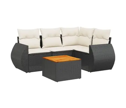 5-Daļīgs Dārza Dīvāna Komplekts Ar Matračiem, Pe Rotangpalma Vidaxl