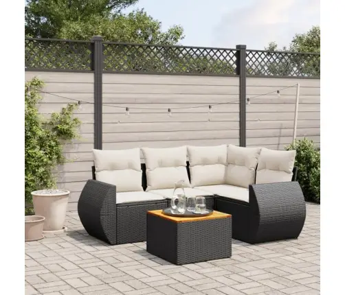 5-Daļīgs Dārza Dīvāna Komplekts Ar Matračiem, Pe Rotangpalma Vidaxl