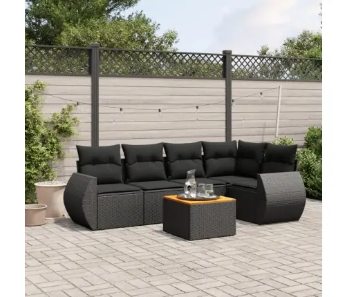 6-Osaline Aiadiivani Komplekt Patjadega, Must, Polürotang