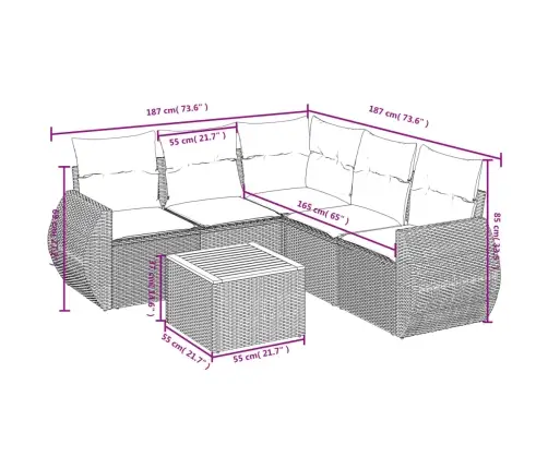 6-Daļīgs Dārza Dīvāna Komplekts Ar Matračiem, Pelēks Pe Pinums Vidaxl