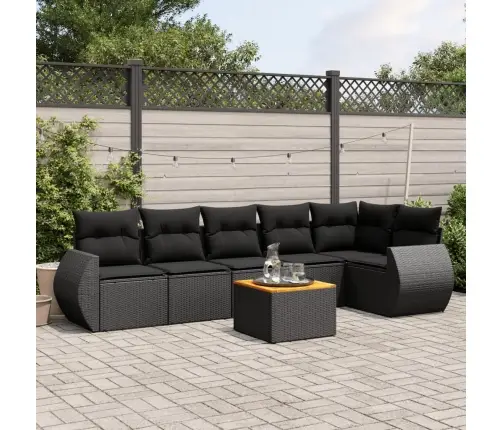 7-Osaline Aiadiivani Komplekt Patjadega, Must, Polürotang