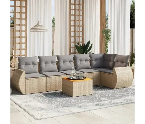 7-Osaline Aiadiivani Komplekt Patjadega, Beež, Polürotang