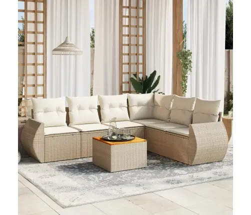 7-Osaline Aiadiivani Komplekt Patjadega, Beež, Polürotang