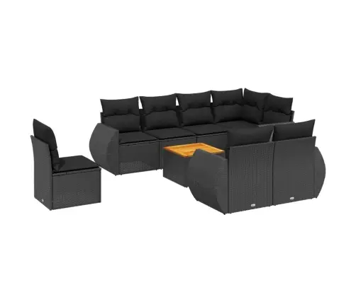 9-Osaline Aiadiivani Komplekt Patjadega, Must, Polürotang