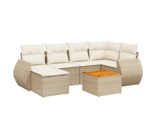 7-Osaline Aiadiivani Komplekt Patjadega, Beež, Polürotang