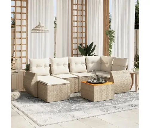 7-Osaline Aiadiivani Komplekt Patjadega, Beež, Polürotang