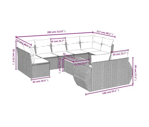 10-Osaline Aiadiivani Komplekt Patjadega, Must, Polürotang