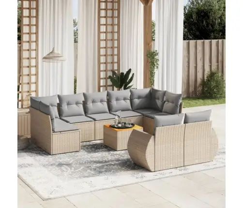 10-Osaline Aiadiivani Komplekt Patjadega, Beež, Polürotang