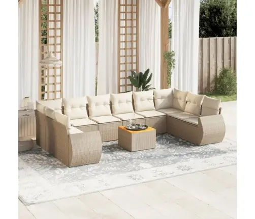 11-Osaline Aiadiivani Komplekt Patjadega, Beež, Polürotang