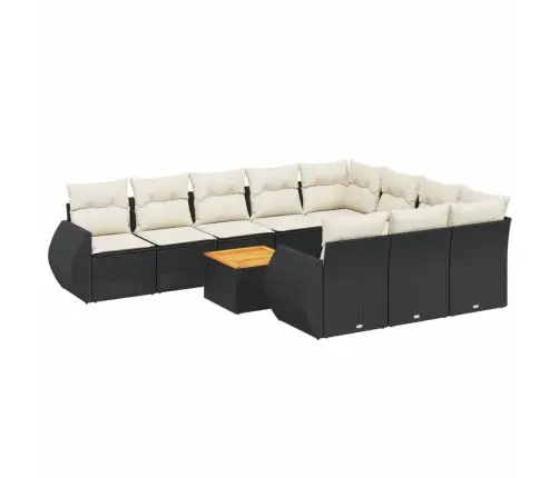 11-Osaline Aiadiivani Komplekt Patjadega, Must, Polürotang