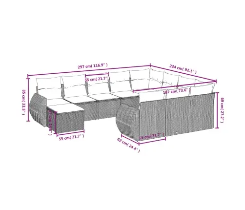 11-Daļīgs Dārza Dīvāna Komplekts, Matrači, Bēša Pe Rotangpalma Vidaxl 11-Daļīgs Dārza Dīvāna Komplekts, Matrači, Bēša Pe Rotangpalma Vidaxl