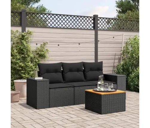 4-Daļīgs Dārza Dīvāna Komplekts Ar Matračiem, Pe Rotangpalma Vidaxl