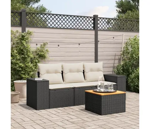 4-Daļīgs Dārza Dīvāna Komplekts Ar Matračiem, Pe Rotangpalma Vidaxl