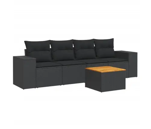 5-Daļīgs Dārza Dīvāna Komplekts Ar Matračiem, Pe Rotangpalma Vidaxl