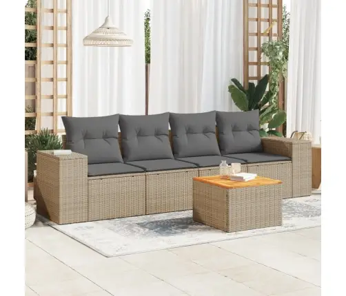 5-Osaline Aiadiivani Komplekt Patjadega, Beež, Polürotang