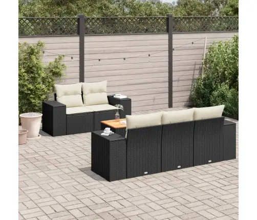 6-Osaline Aiadiivani Komplekt Patjadega, Must, Polürotang