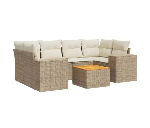 7-Osaline Aiadiivani Komplekt Patjadega, Beež, Polürotang