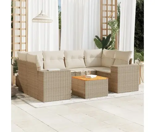 7-Osaline Aiadiivani Komplekt Patjadega, Beež, Polürotang