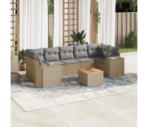 8-Osaline Aiadiivani Komplekt Patjadega, Beež, Polürotang