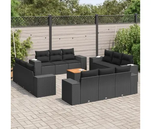 13-Daļīgs Dārza Dīvāna Komplekts Ar Matračiem, Pe Rotangpalma Vidaxl