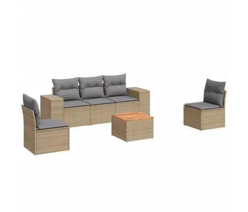 6-Osaline Aiadiivani Komplekt Patjadega, Beež, Polürotang