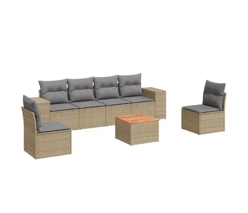 7-Osaline Aiadiivani Komplekt Patjadega, Beež, Polürotang