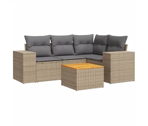 5-Osaline Aiadiivani Komplekt Patjadega, Beež, Polürotang