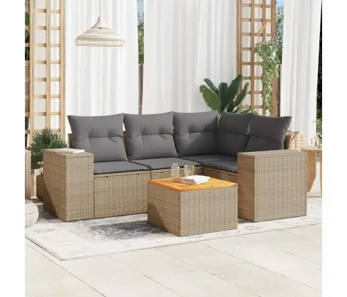 5-Osaline Aiadiivani Komplekt Patjadega, Beež, Polürotang