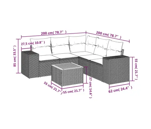 6-Osaline Aiadiivani Komplekt Patjadega, Hall, Polürotang