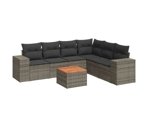 Sofos Komplektas Su Pagalvėlėmis, 7 Dalių, Pilkas, Poliratanas