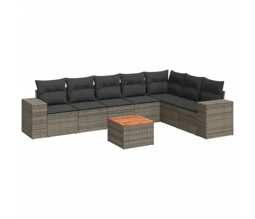 Sodo Komplektas Su Pagalvėlėmis, 8 Dalių, Pilkas, Poliratanas Sodo Komplektas Su Pagalvėlėmis, 8 Dalių, Pilkas, Poliratanas