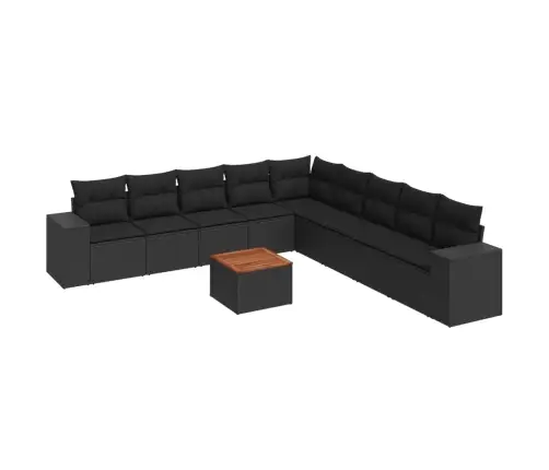 10-Osaline Aiadiivani Komplekt Patjadega, Must, Polürotang