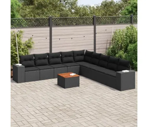 10-Osaline Aiadiivani Komplekt Patjadega, Must, Polürotang