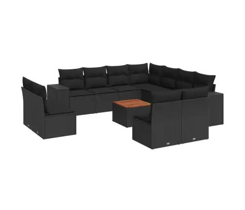 12-Osaline Aiadiivani Komplekt Patjadega, Must, Polürotang