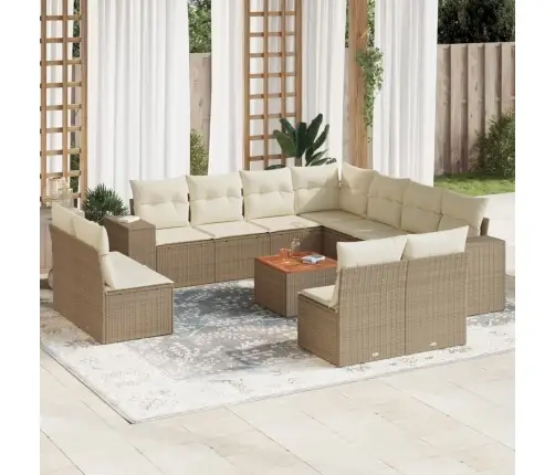 12-Osaline Aiadiivani Komplekt Patjadega, Beež, Polürotang