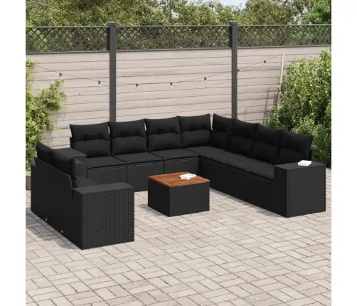 10-Osaline Aiadiivani Komplekt Patjadega, Must, Polürotang