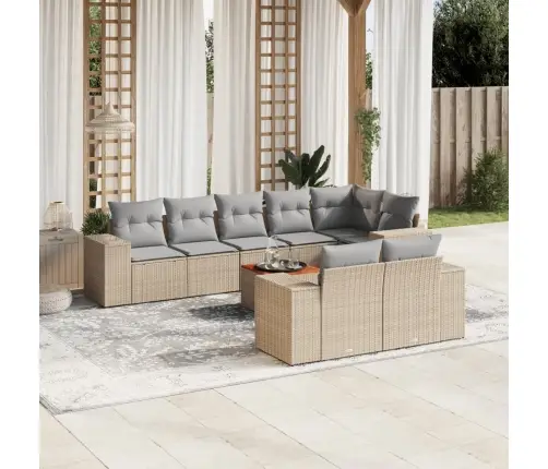 9-Osaline Aiadiivani Komplekt Patjadega, Beež, Polürotang