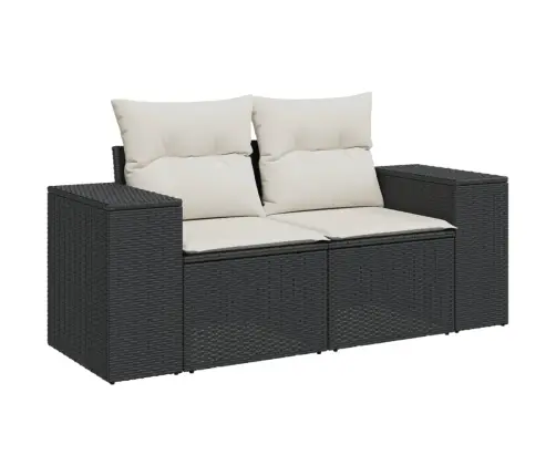 9-Daļīgs Dārza Dīvāna Komplekts, Matrači, Melna Pe Rotangpalma Vidaxl