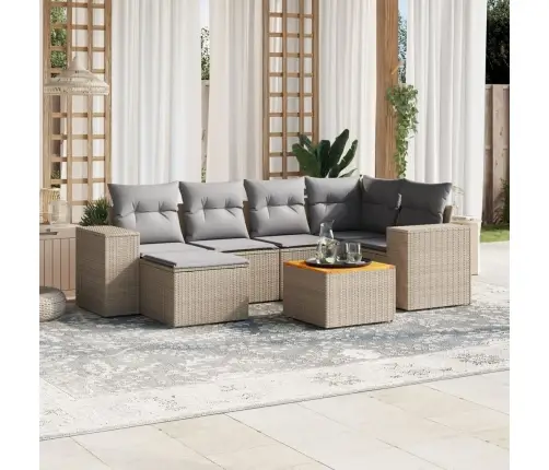 7-Osaline Aiadiivani Komplekt Patjadega, Beež, Polürotang