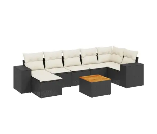 8-Osaline Aiadiivani Komplekt Patjadega, Must, Polürotang