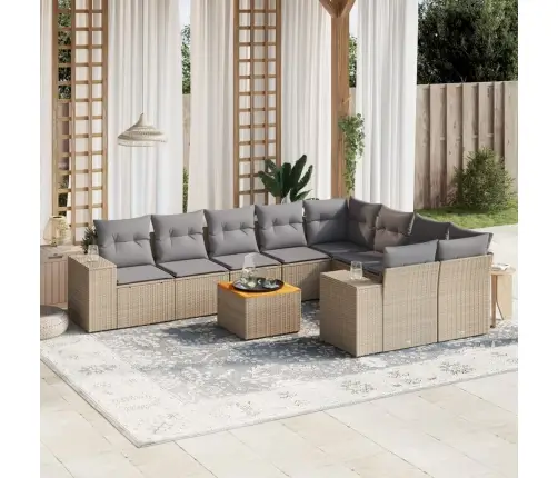 10-Osaline Aiadiivani Komplekt Patjadega, Beež, Polürotang