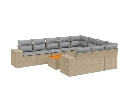 Sodo Komplektas Su Pagalvėlėmis, 11 Dalių, Smėlio, Poliratanas