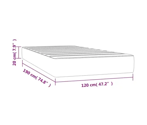 Kabatu Atsperu Matracis, Tumši Pelēks, 120X190X20 Cm, Audums Vidaxl