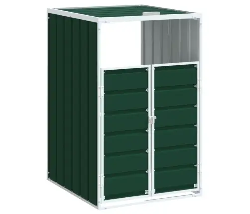 Atkritumu Tvertņu Novietne, Zaļš, 72X81X115 Cm, Tērauds Vidaxl